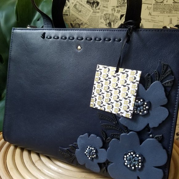 Kate Spade Made in Italy Madison Navy Bag NWT - Picture 7 of 10